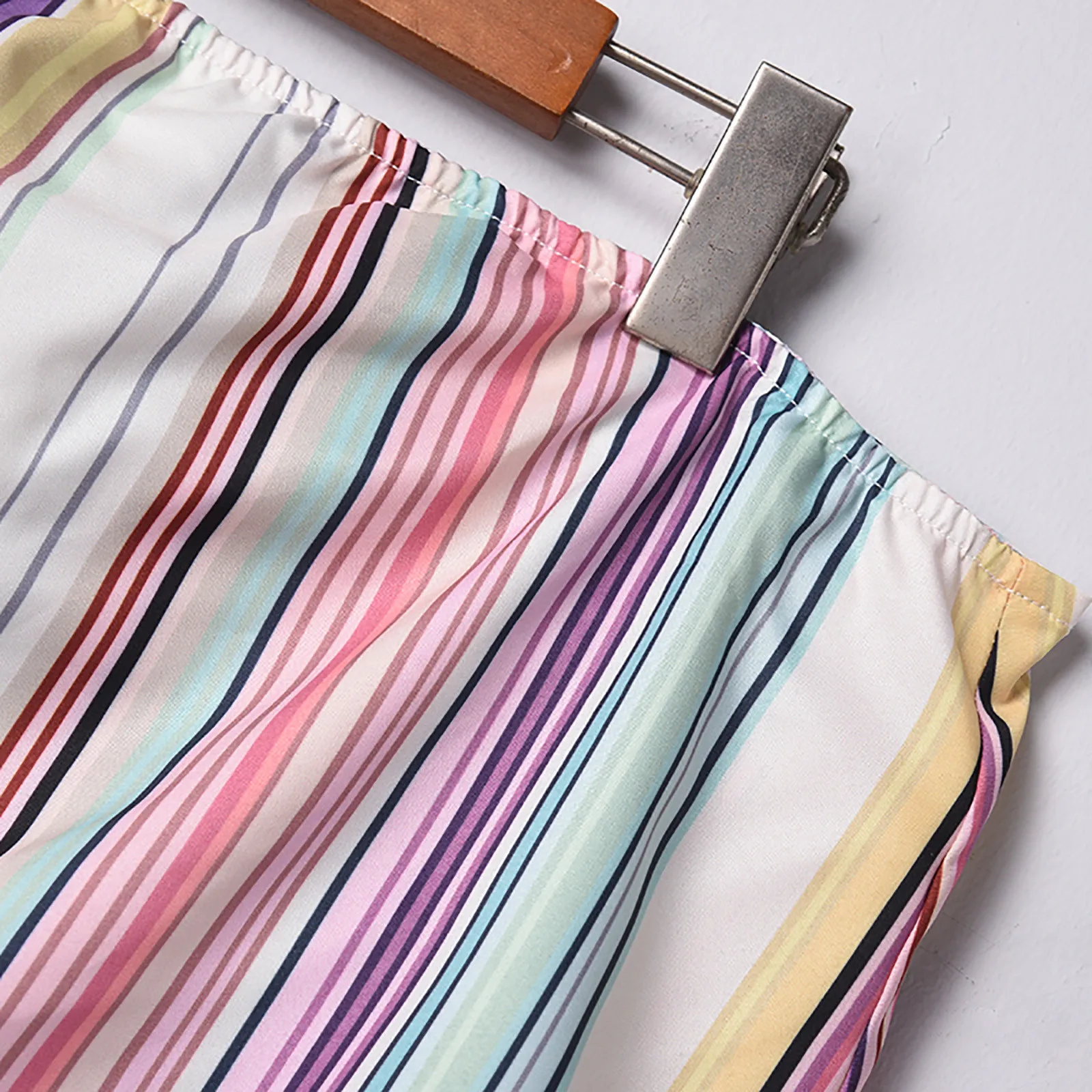 

Fashion JumpsuitWoman Summer Tube Tops Sleeveless Striped Halter Sexy Casual Loose Overalls Jumpsuit 2021