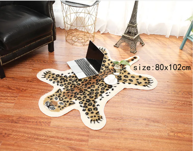 Ковер из искусственной кожи с принтом тигра зебры коровы леопарда для гостиной 11