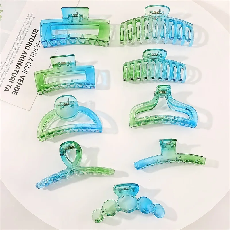 

Vintage Hair Clips for Women Claw Clip Elegance Colorful Gradient Color Crab for Hair Girls Hair Barrettes Hair Accessories New