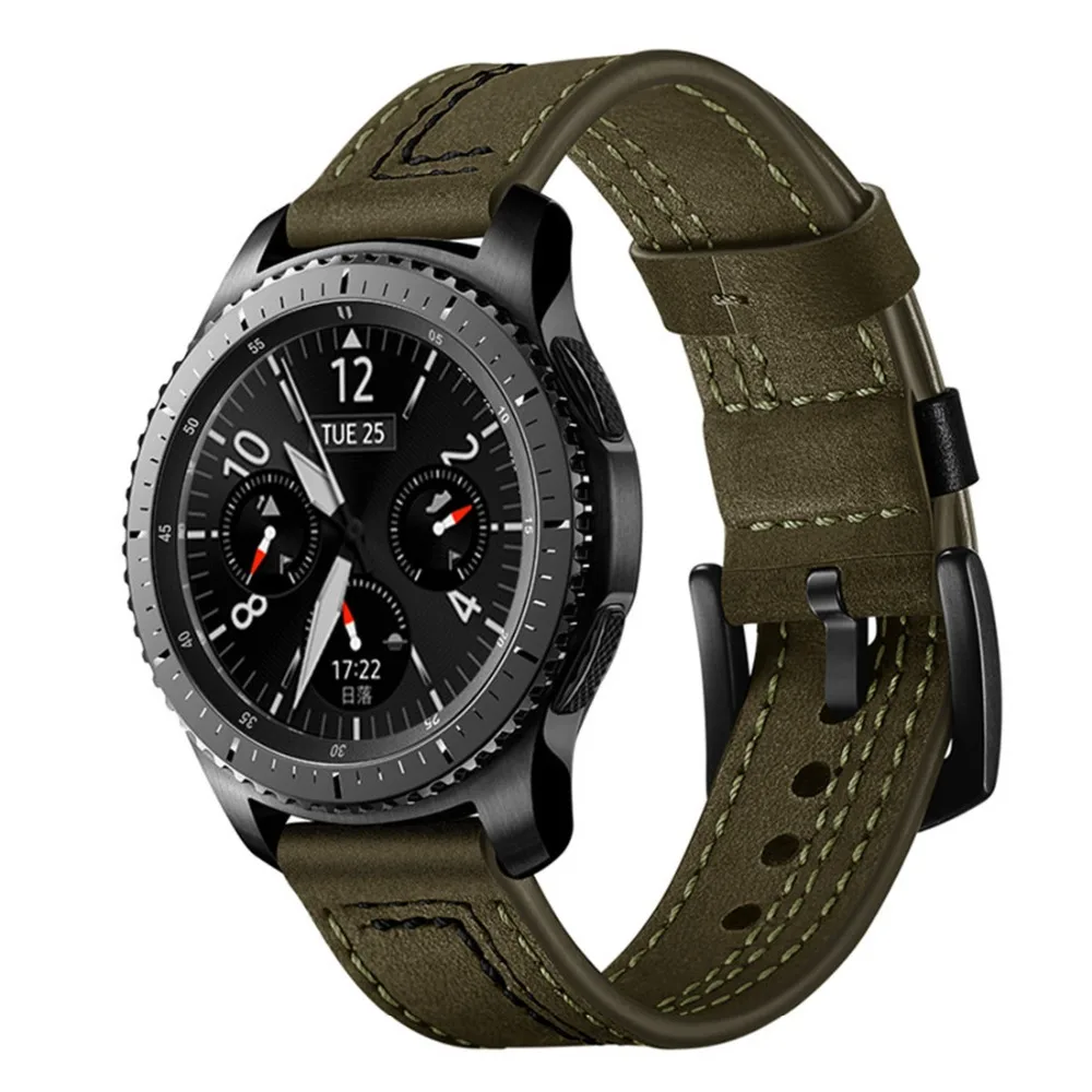 Кожаный ремешок Gear S3 frontier для Samsung Galaxy watch 46 мм 22 часов correa amazfit gtr 47 huawei gt|Ремешки