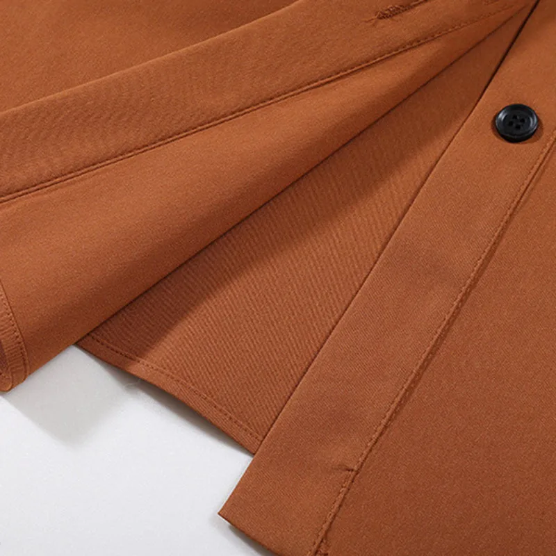 

SeeBeautiful Tassel Stitching Large Size Shirt Lapel Long Sleeve Button Contrast Color New Fashion 2021 Spring Women E108