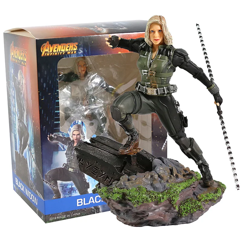 Black Widow box Железные студии Мстители Бесконечность войны капитан Америка/черная овда ПВХ Статуя Коллекционная модель игрушки - Цвет: Black Widow box