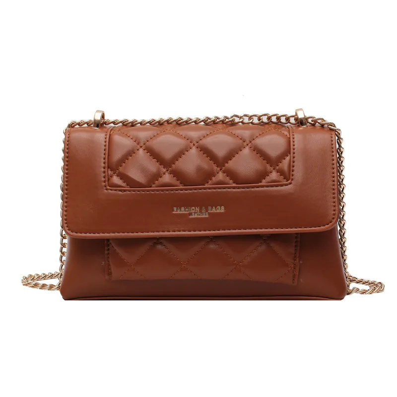 

Diamond Lattice Chain Small Bags PU Leather Crossbody Bags for Women Vintage Shoulder Handbags Female Branded Travel Hand Bag