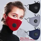 Моющаяся хлопковая маска для лица PM2.5 для женщин и мужчин, Модные дышащие маски с клапаном, маски для рта, фильтрующая подушечка, фильтр с активированным углем