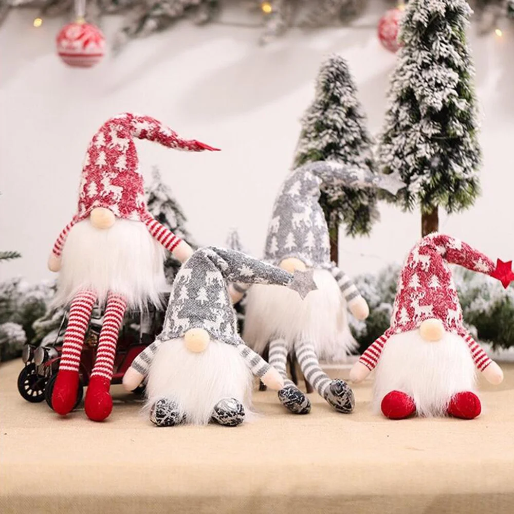 

Новогодняя Рождественская кукла для пожилых с подсветкой, кукла Рудольфа, карликовая кукла, украшение окна, украшение для дома, подарок Сан...