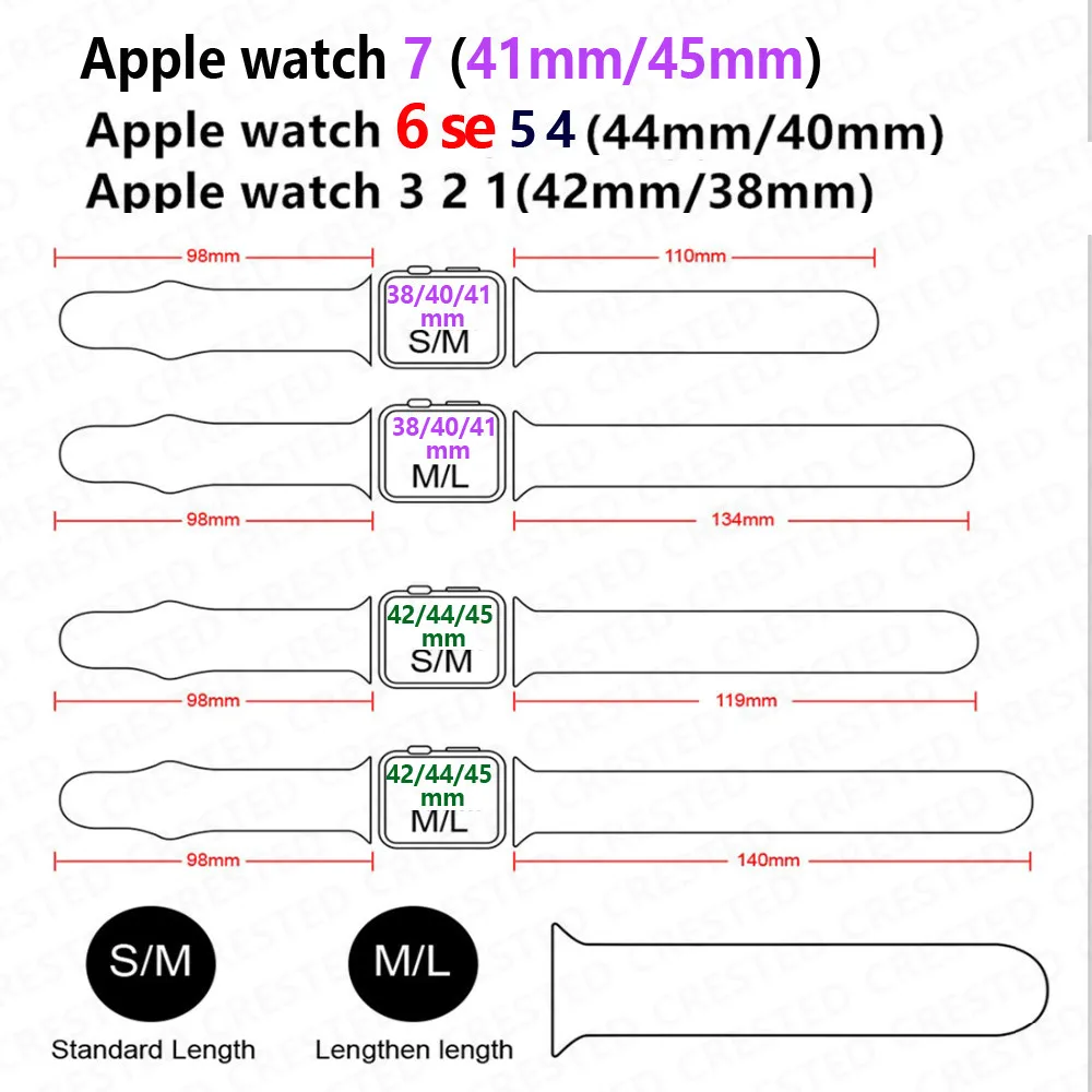 Ремешок силиконовый для Apple Watch band 44 мм 40 42 38 3 4 5 6 se браслет наручных часов iWatch series 7