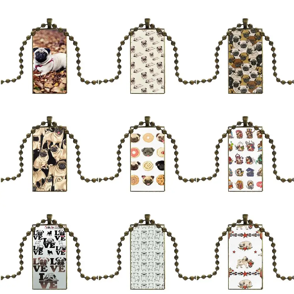 Подарки для девочек Забавный Мопс Мода Животные бронзовый цвет стекло кабошон с