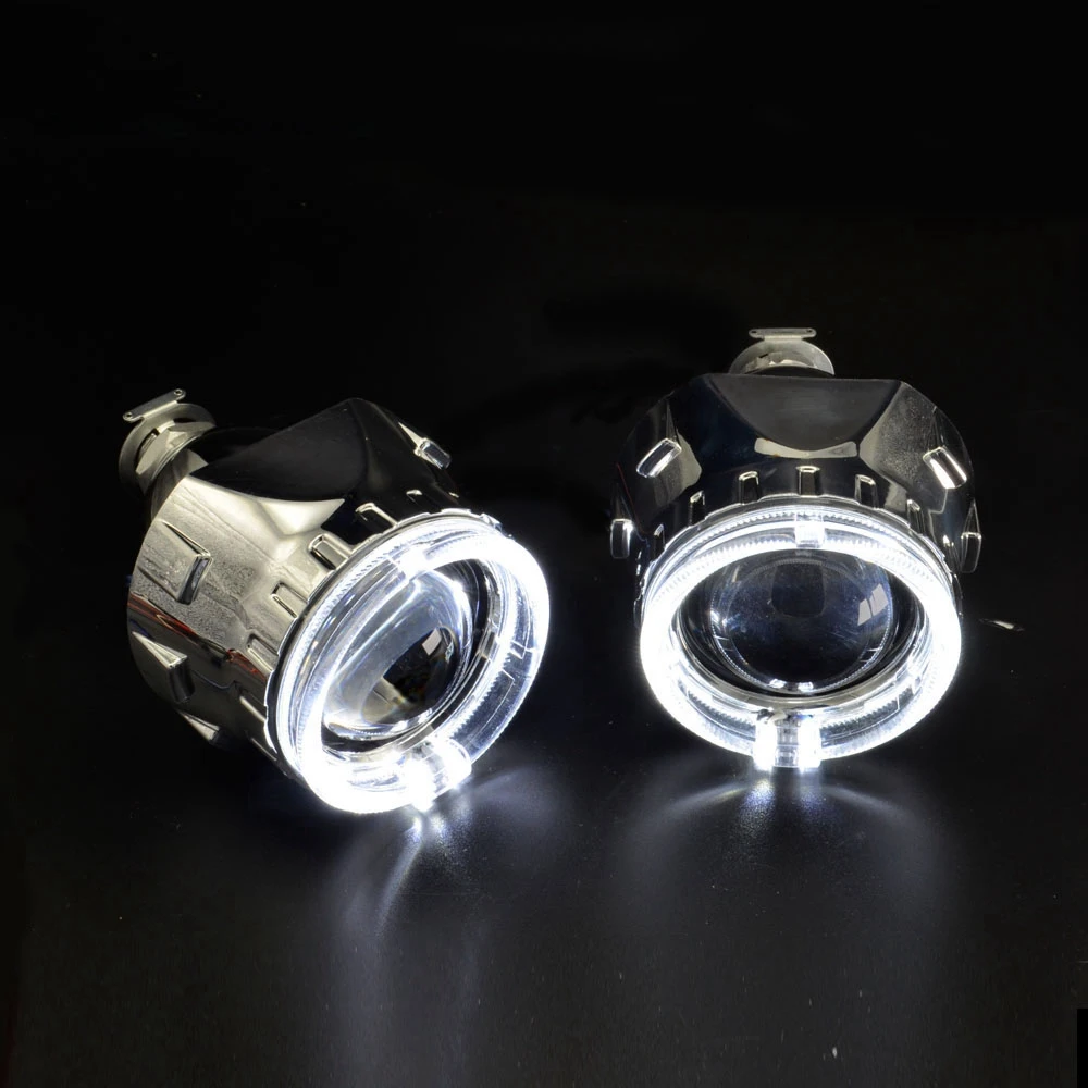 Bixenon hid проектор Объектив ксенон комплект день бег ангельские глазки 55 Вт 6000 К AC ксеноновая лампа балласт модифицированный H1 H4 H7 автомобильный комплект