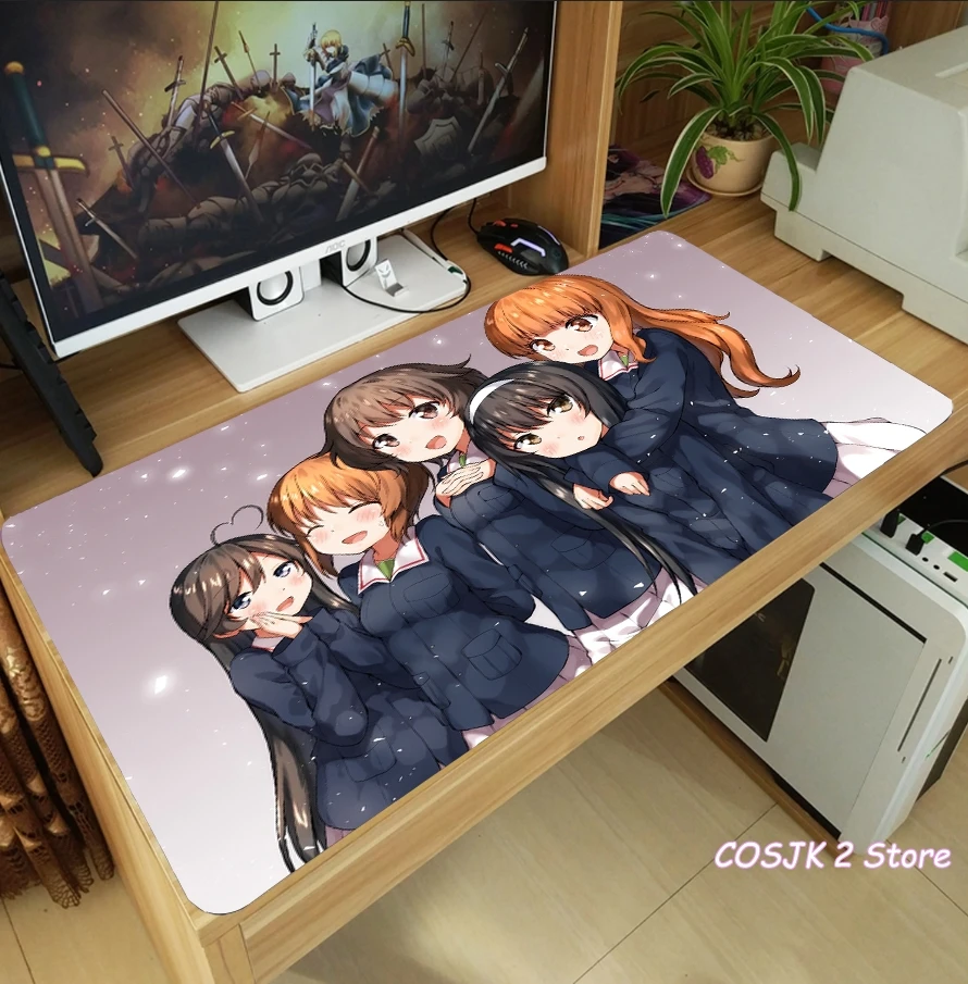 anime girls und panzer nishizumi miho takebe saori mouse pad thicken laptop game mice mat desk pad table padanti slip playmat free global shipping