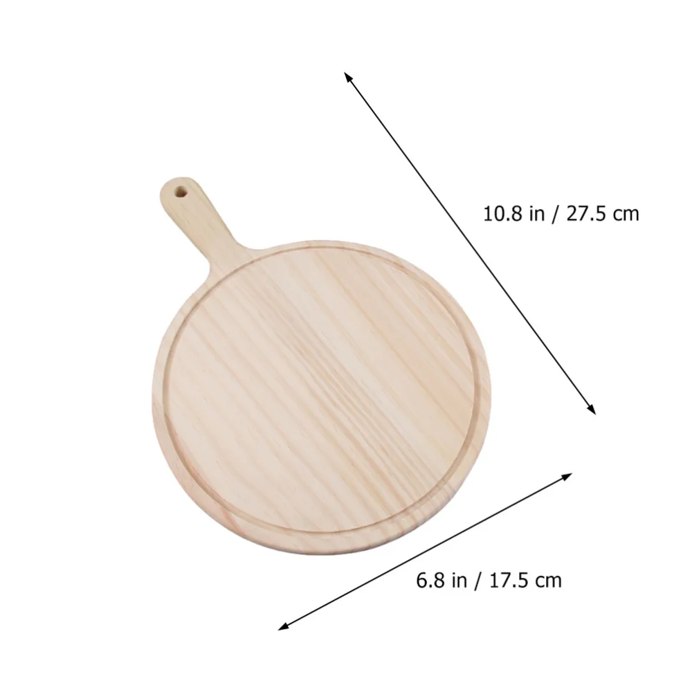

1PC 7 Inch Pizza Tray Wooden Dinner Plate Chic Wood Bread Tray Sushi Plate