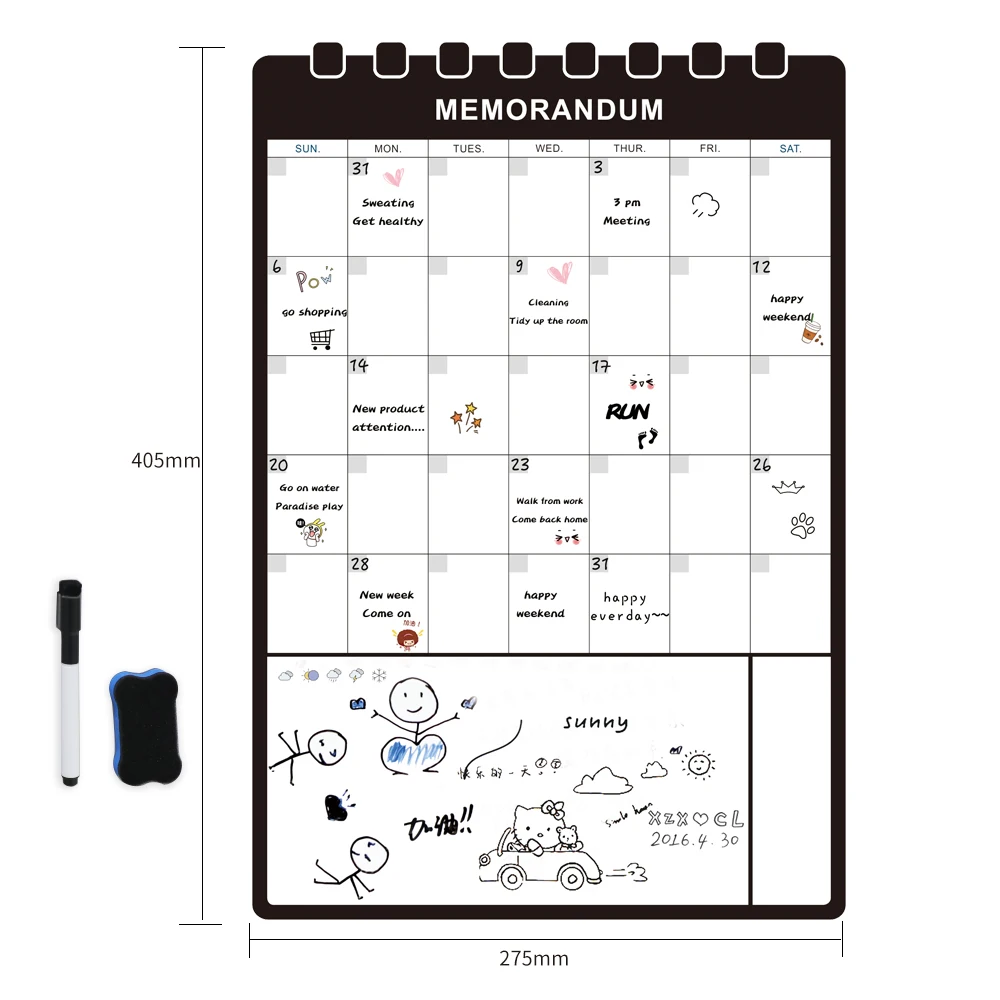 Магнитная доска лист ежемесячный ежедневник семья календари для холодильника