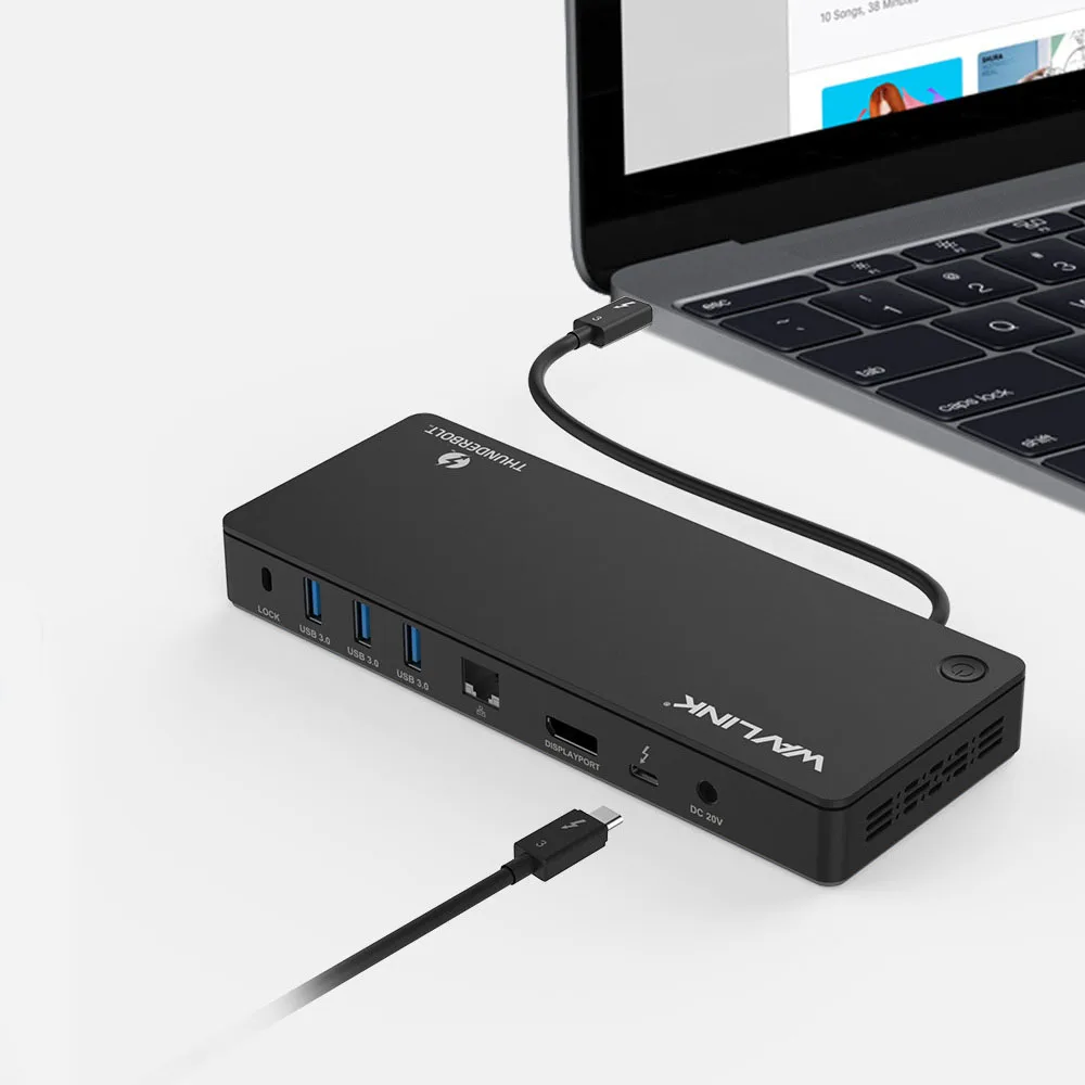 Wavlink Thunderbolt 3 док-станция 4 k@ 60Hz DisplayPort USB 3,0 85W для зарядки Gigabit Ethernet для MacBook pro сертифицировано Intel
