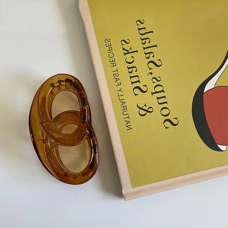 Корейский коричневый зажим для волос простой элегантный геометрический краб во