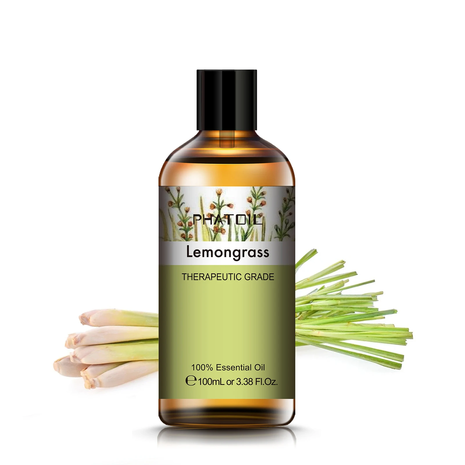Ароматическое эфирное масло Lemongrass, 3,4 унций, 100 мл, натуральная мята, цитронелла, чайное дерево, ванильный можжевельник, герани, ромашки, масло жожоба - изображение