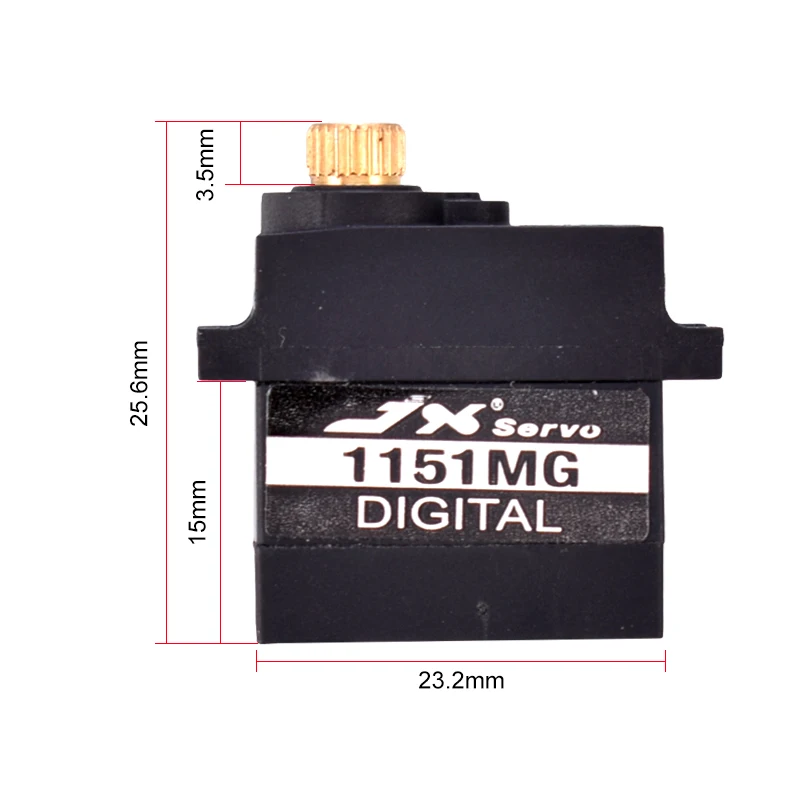 JX-Servo PDI-1151MG 3,6 KG, 6V, impermeable, n&uacute;cleo Digital, para helic&oacute;ptero, coche, Robot, barco-4