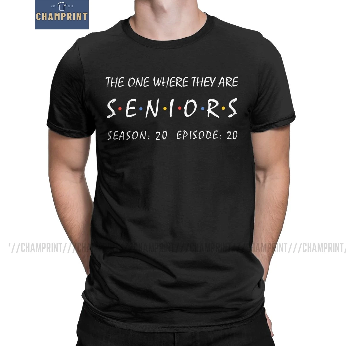 Мужские футболки The One Where They Senior для отдыха из 100% хлопка с коротким рукавом сезон 20