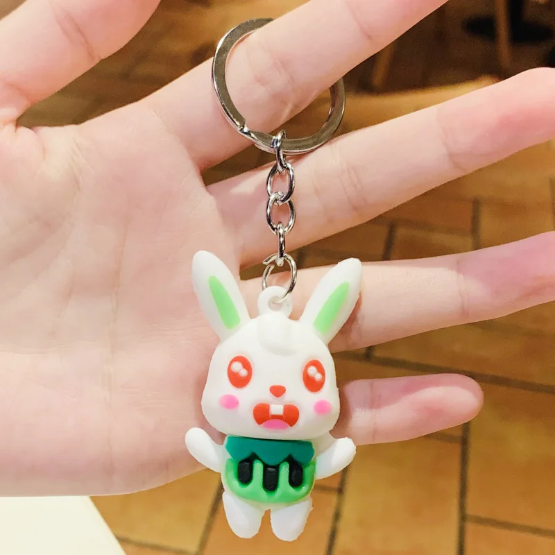 

2021 New Cartoon Fruit a Rabbit FashionKey Chain Cute Backpack Key Chains Creative Car Key Ring Children Women For Gifts