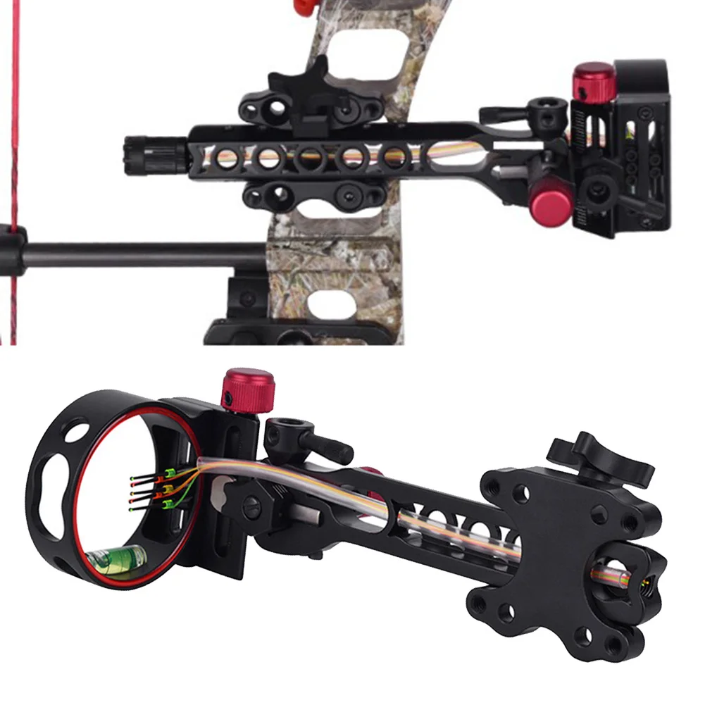 

5 Pin Compound Bow Sight Micro Adjustable Sight With Level Bow Professional Upgrade Equipment Aim Support Tool
