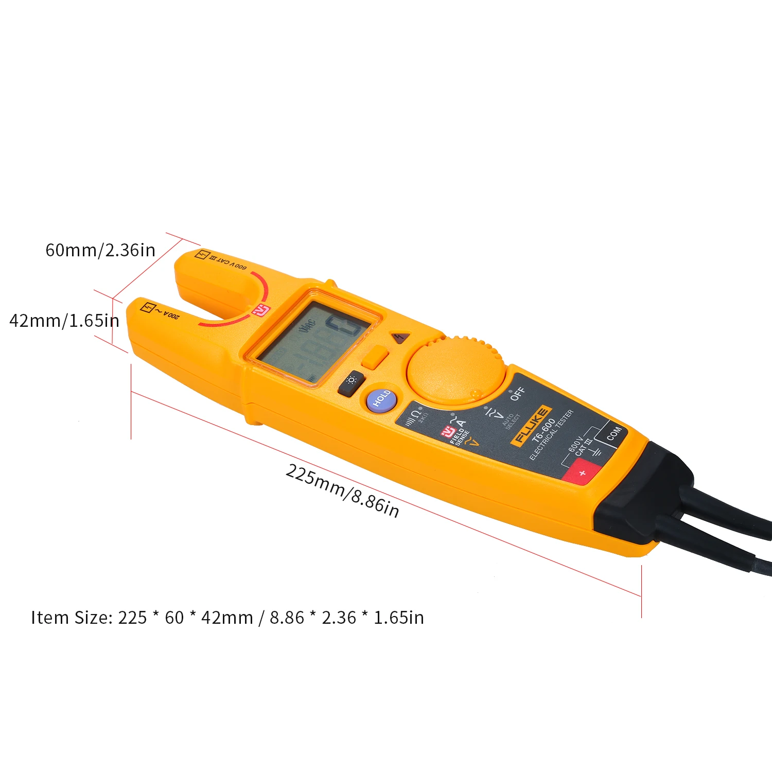 FLUKE T6-600 Токоизмерительные клещи True-RMS Электрический тестер Цифровой мультиметр зажим AC/DC измерители напряжения 200A AC токовые клещи