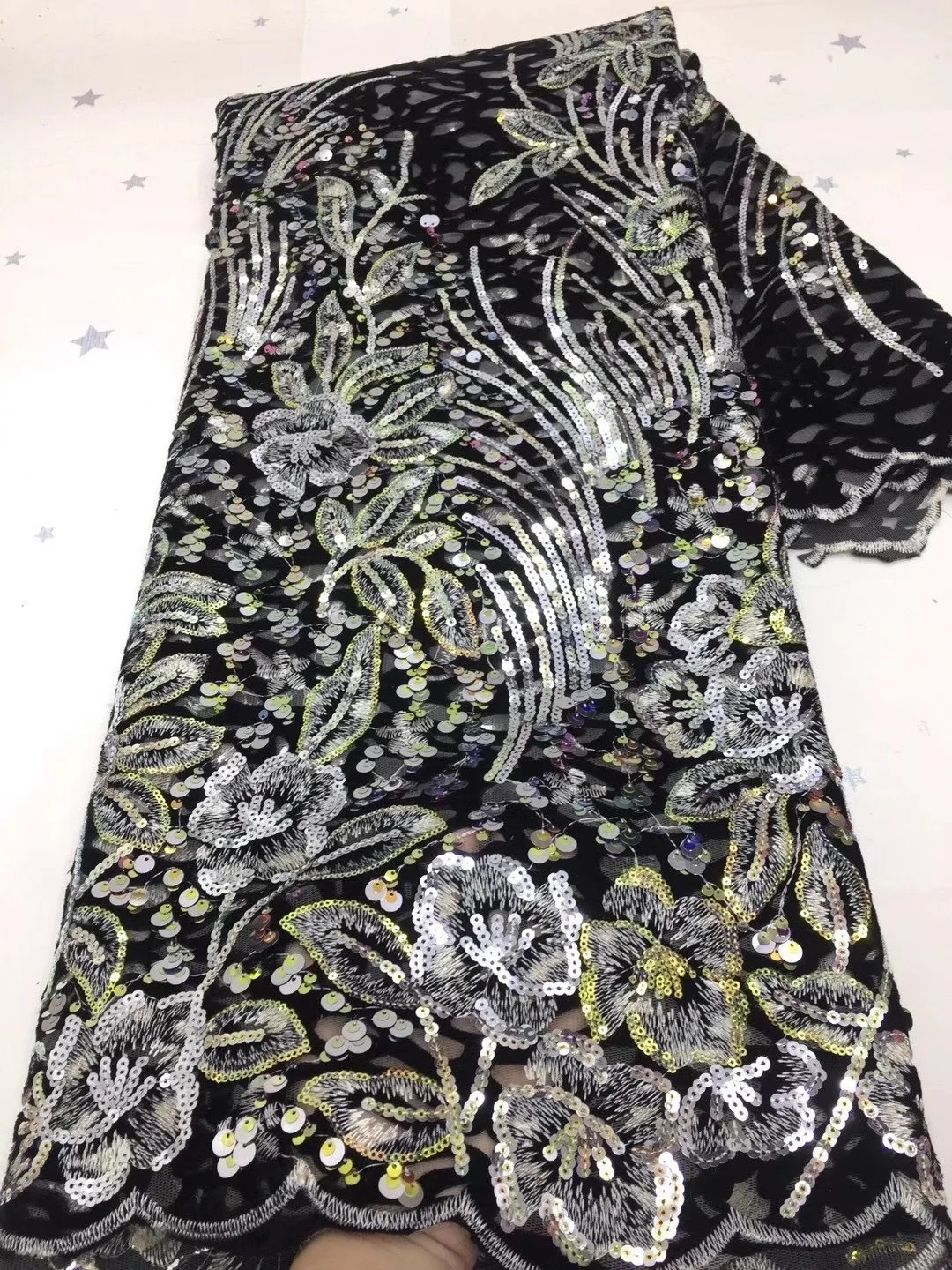 

Новейшая нигерийская бархатная кружевная ткань с блестками 2021 Высококачественная кружевная африканская кружевная ткань, французское Сетчатое кружево D4548