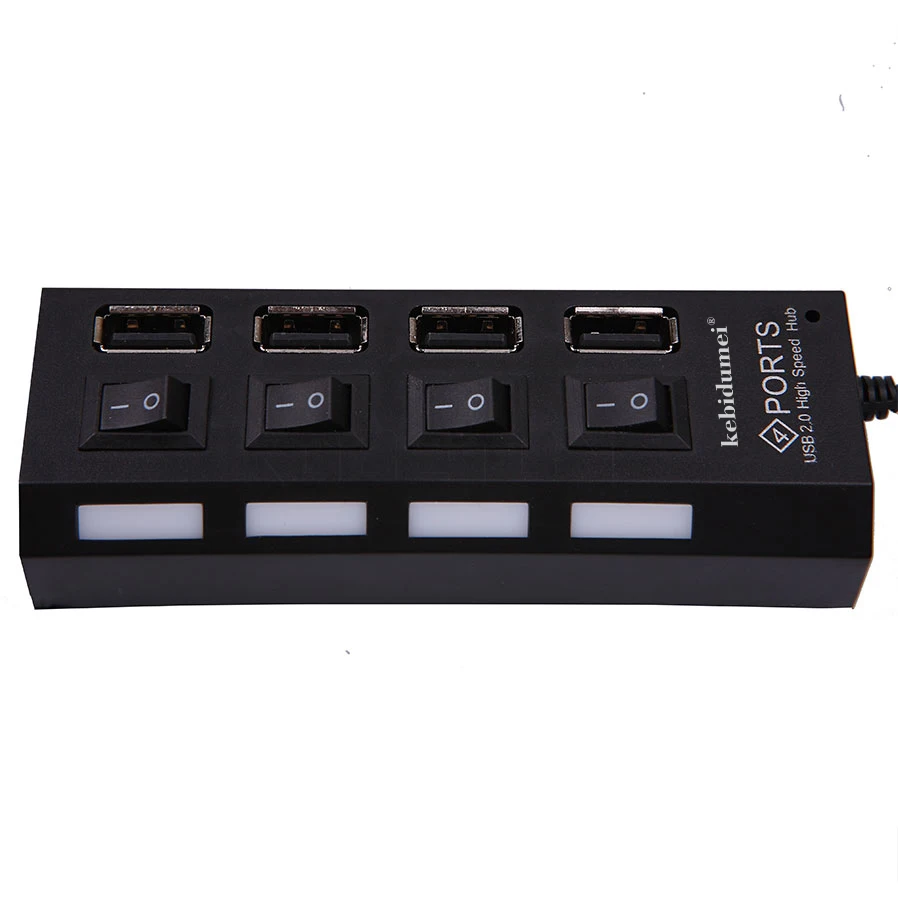 Мини 4 порта USB 2 0 концентратор светодиодный высокоскоростной внешний usb-хаб