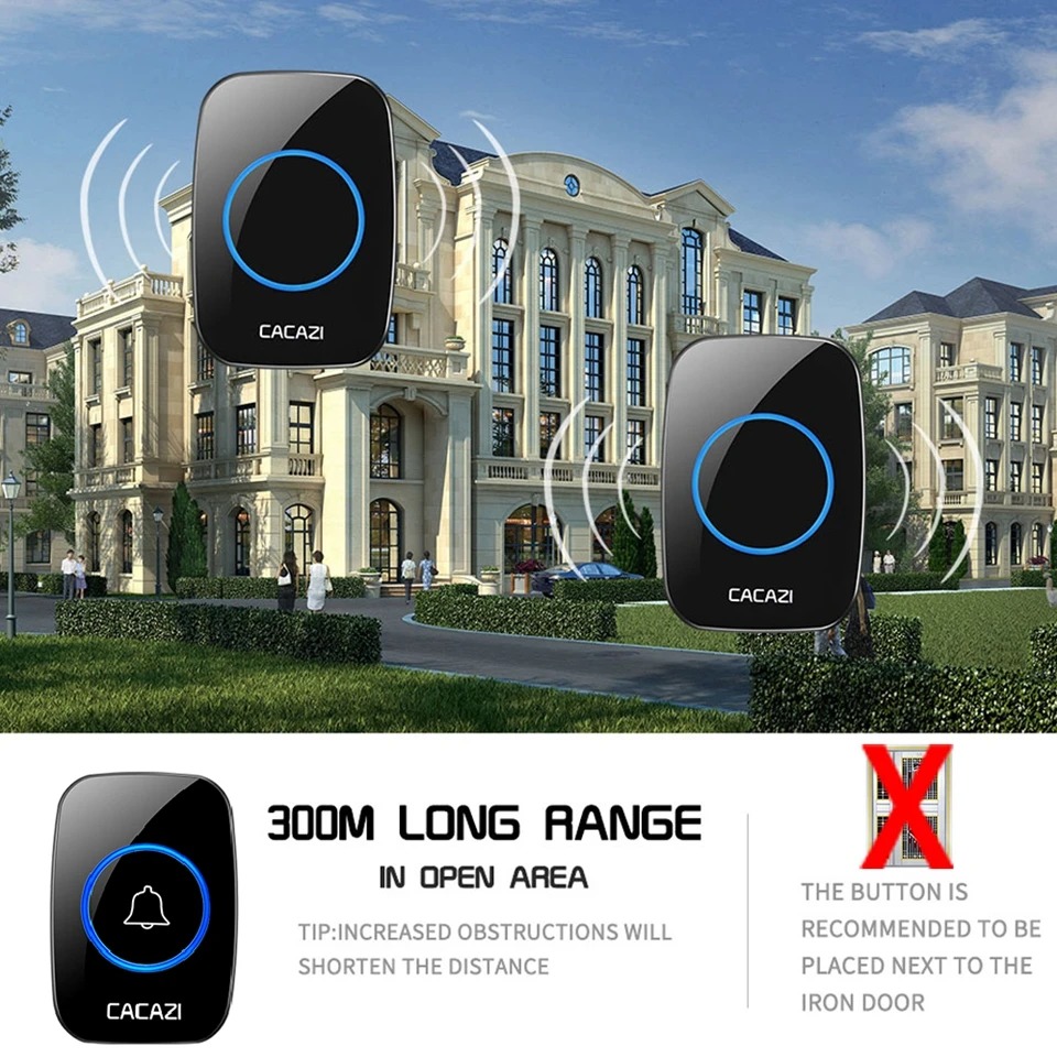 CACAZI Smart Home Беспроводной пейджер дверной звонок старика Аварийная сигнализация