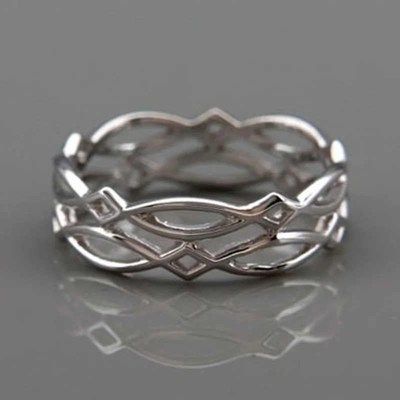 

Fashion Simple 925 Pure Silver Engagement Wedding Anniversary Ring Size 6-10