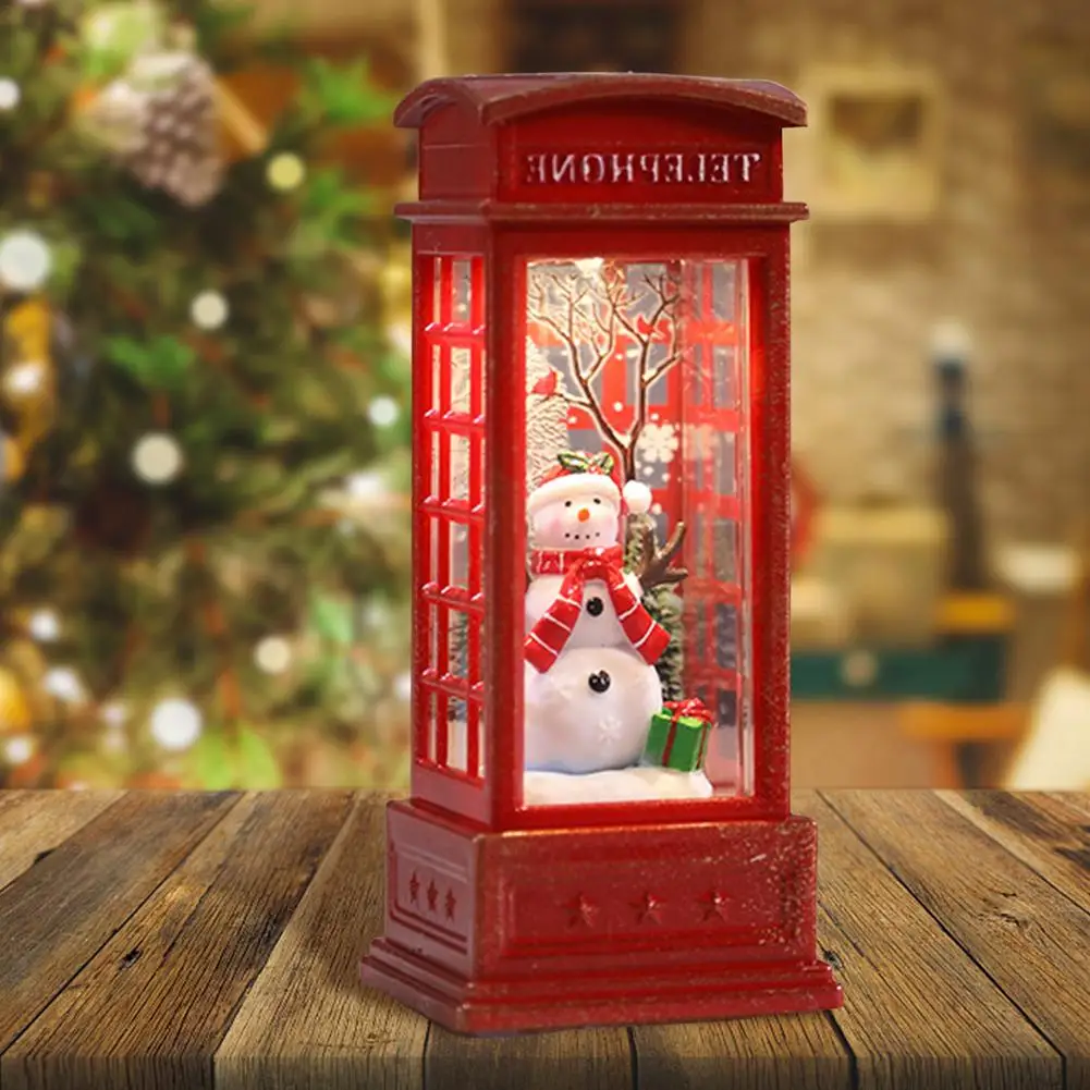 Рождественские украшения для телефонной будки светодиодная подсветка