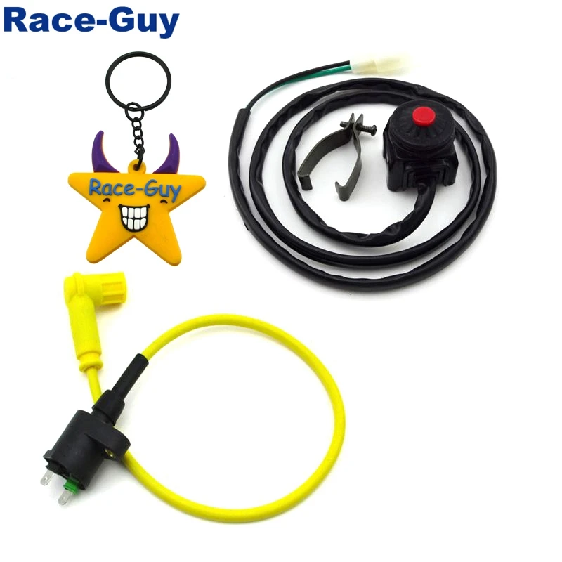 Катушка зажигания желтая с черной ручкой переключатель для питбайка мотоцикла 50