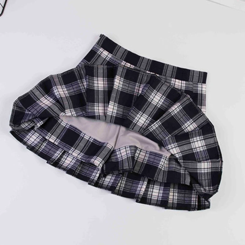 

Fashion Women's England Elastic High Waist Tartan Pleated Skirt Autumn Winter Slim Mini Skirt Red School Uniform A-Line Skirts