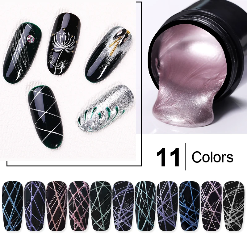 5 мл металлический УФ Гель лак паук Фиолетовый Синий отмачиваемый эластичный