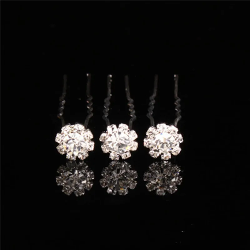 

50 Pcs Flower Bridal Wedding Prom Crystal Rhinestone Hair Pins Hair Accessory
