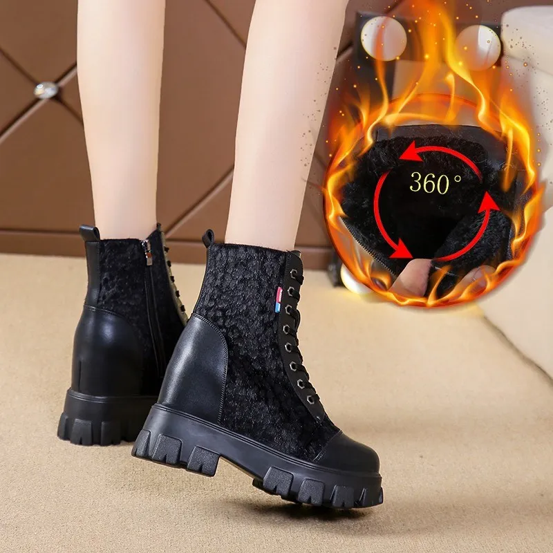 Женские ботильоны в стиле панк черные сапоги на платформе и каблуке 9 см высокие