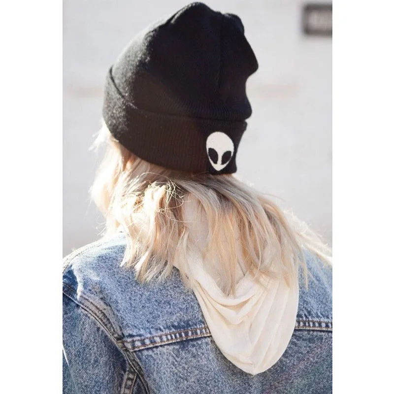 Лидер продаж шапка с вышивкой инопланетянина зимние мужские и женские шапки