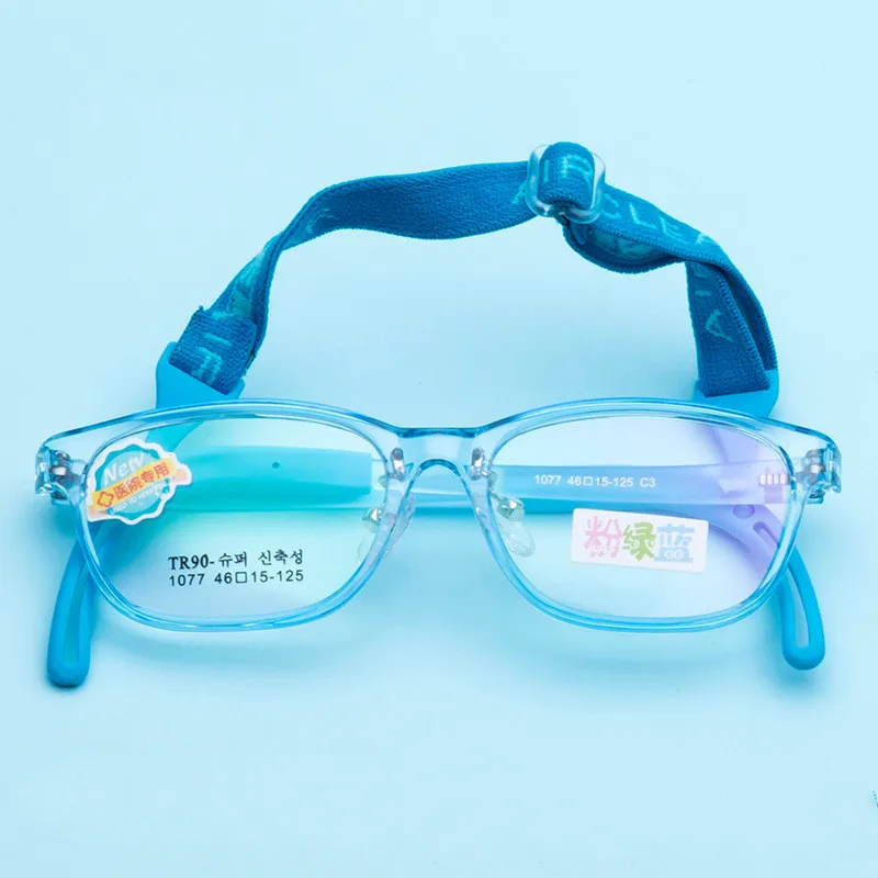 Детские синие и розовые очки TR90 49-16 оправа для девочек силиконовая оптическая с