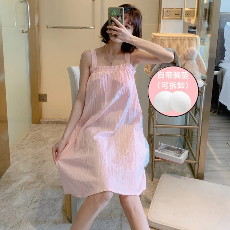 

2021 летнее сексуальное женское белье на бретелях-спагетти 100% хлопковая ночная рубашка для женщин модная Корейская одежда для сна ночная руб...