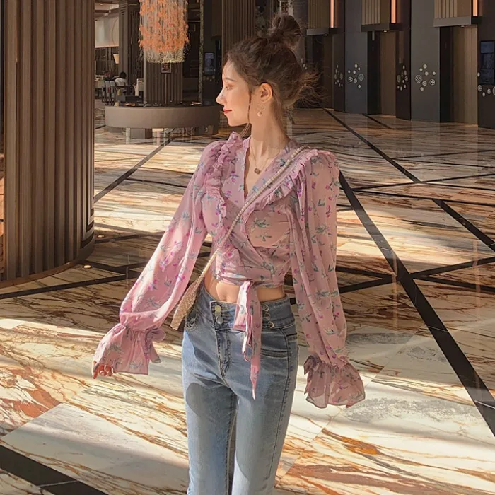 

Cheap wholesale 2021 spring summer autumn new fashion casual chiffon women shirt woman female OL long sleeve top Ay8338