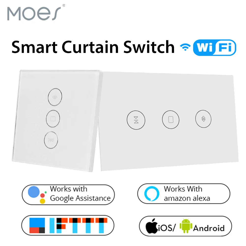 WiFi умный занавес переключатель стеклянная панель приложение дистанционное