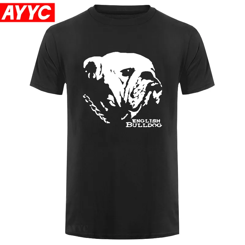 

Футболка мужская с коротким рукавом, Забавный Графический Топ с круглым вырезом и английским бульдогом, хлопковая стильная тенниска на лет...