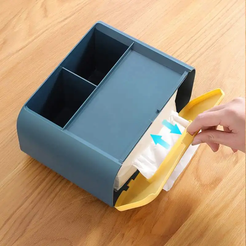 

Hot Plastic Bedroom Tissue Storage Box Desktop Napkin Pumping Paper Holder Case Multifunctional storage box
