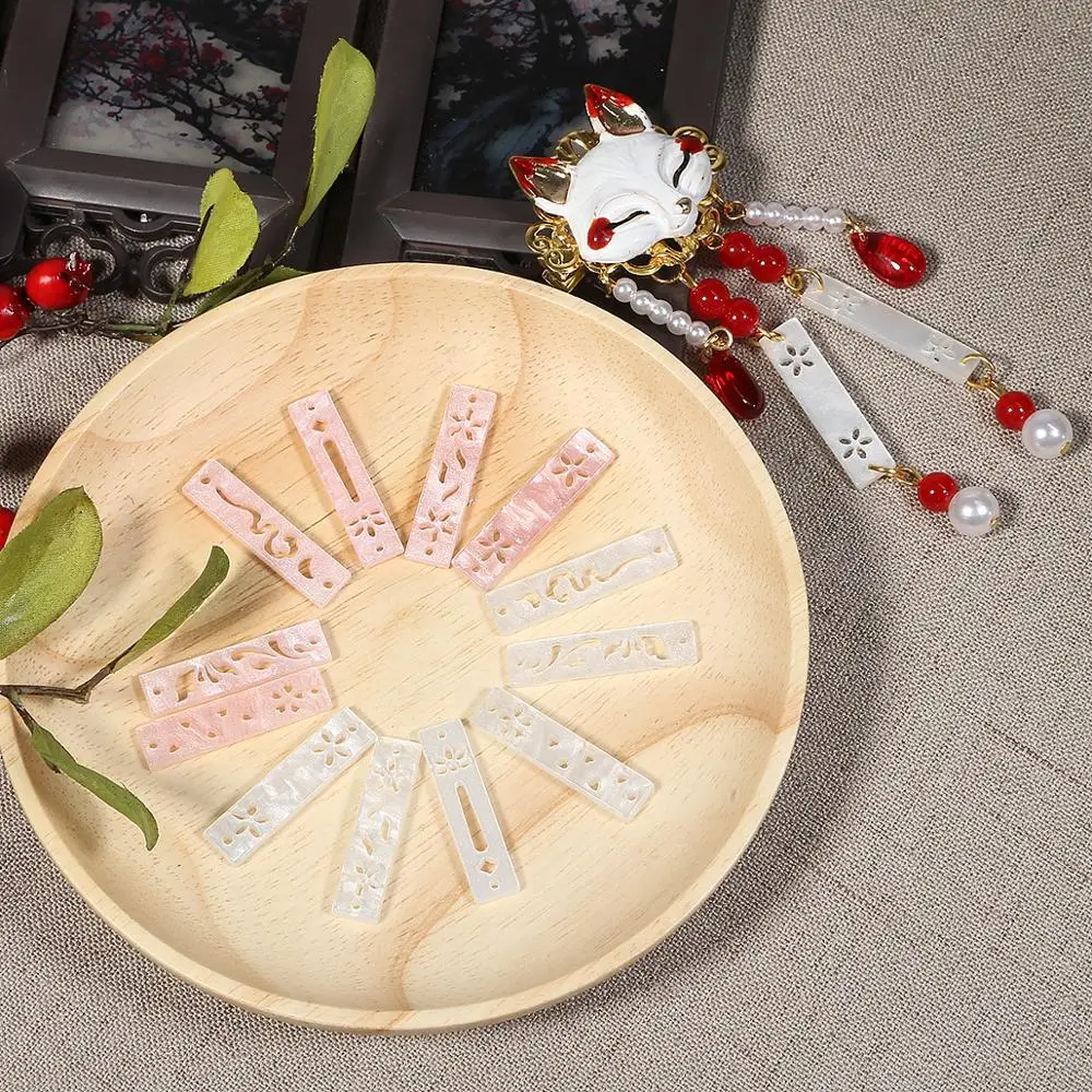 5 шт./пакет белые и акриловые бусины розовые кислотные оболочки как полый ломтик