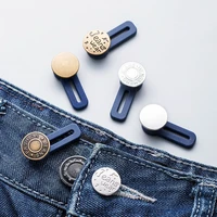 2pcs free sewing buttons adjustable disassembly retractable jeans waist button metal extended buckles pant waistband expander