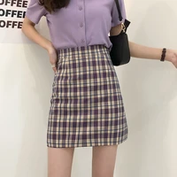 retro plaid skirt summer mini skirt a line high waist korean fashion preppy style kawaii skirts streetwear girls sexy skirt