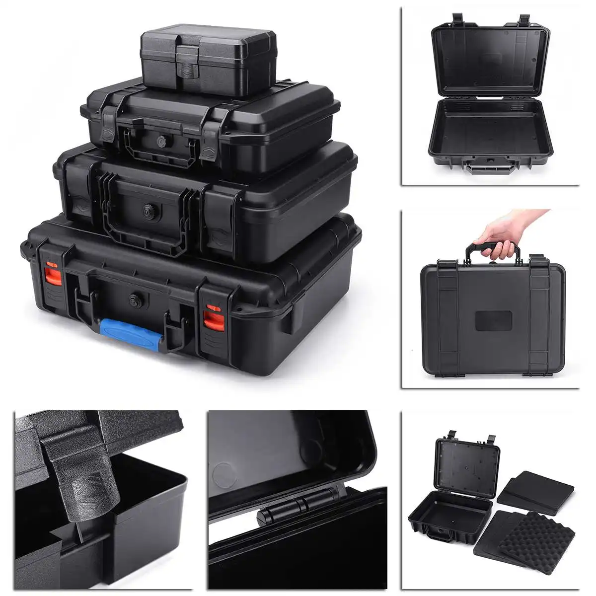 Portable Sealed Tool Box Safety Equipment Toolbox Suitcase Impact Resistant Case With Shockproof Foam Four Size | Инструменты