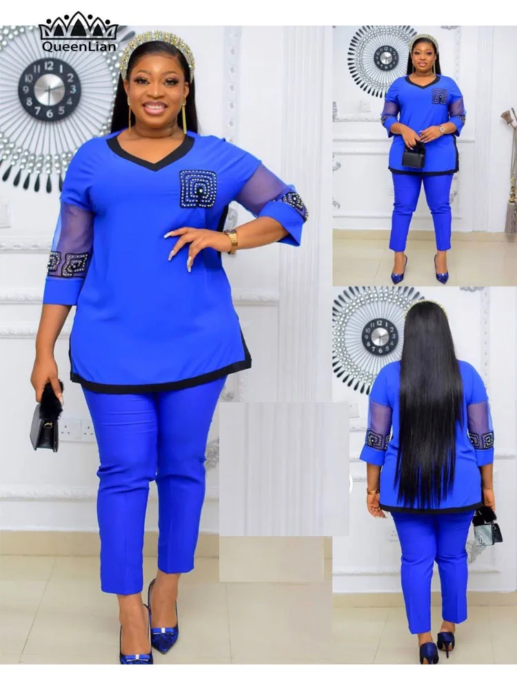 Новый Африканский костюм 4 цветов высококачественный Топ с рукавами и