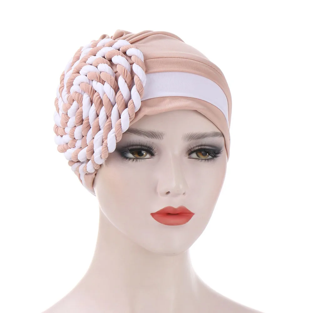 

Braid Chemo Cap Islamic Milk Silk Prayer Hats Wrap Hijab Caps Women Muslim Cap Hijabs Turban Indian Bonnet Beanie Headwear Scarf