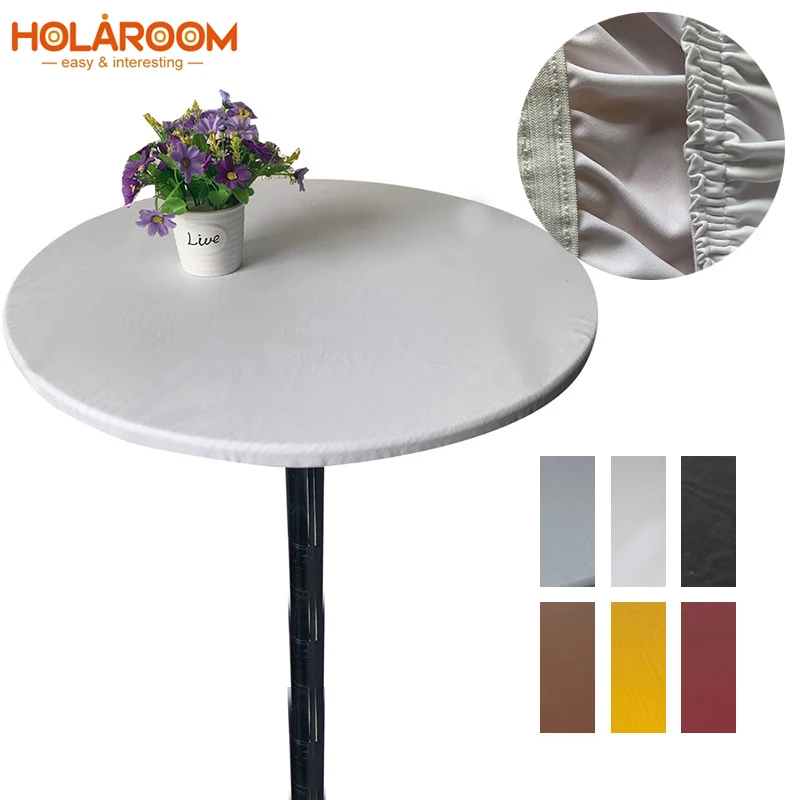 Cloth Protector Polyester Tablecloth Catering Fitted Table Cover With Elastic Edged