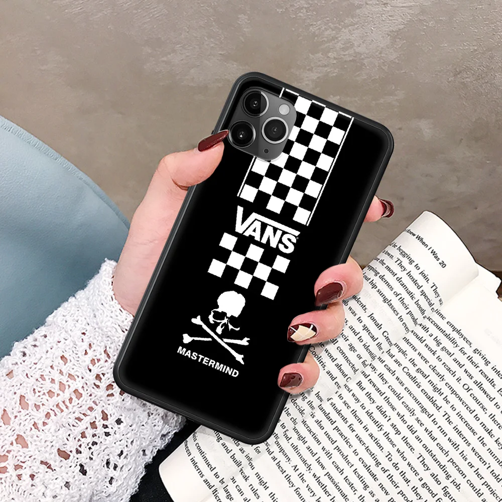 

American Skateboard Brand vans Phone Case For IPhone 5 5S SE 5C 6 6S 7 8 Plus X XS XR 11 12 Mini Pro Max 2020 black Waterproof