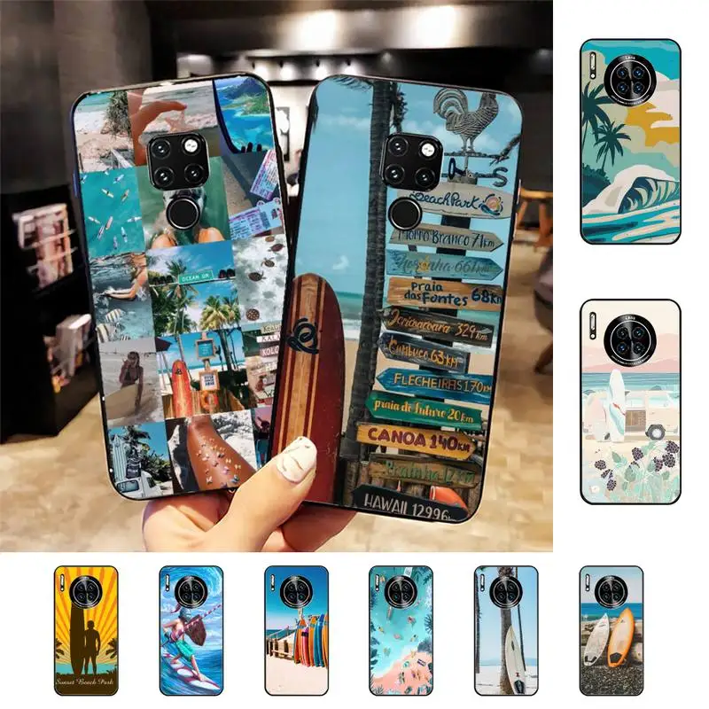 

Surfboard surfing art surf Girl Phone Case For Huawei Nova3I 3E mate20lite 20Pro 10lite Luxury funda case