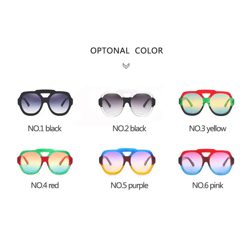 

Q Double Beam Big Box Clear Lens Driving Glasses Oversized Colorful Brand Designer Classic Men Women Sunglasses Oculos de sol